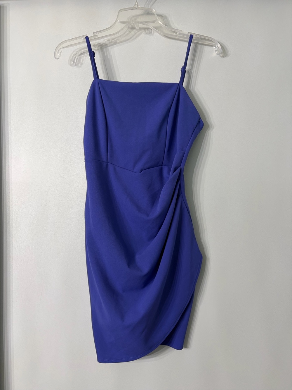 Emerald Sundae-Purple Draped Mini Sheath Dress